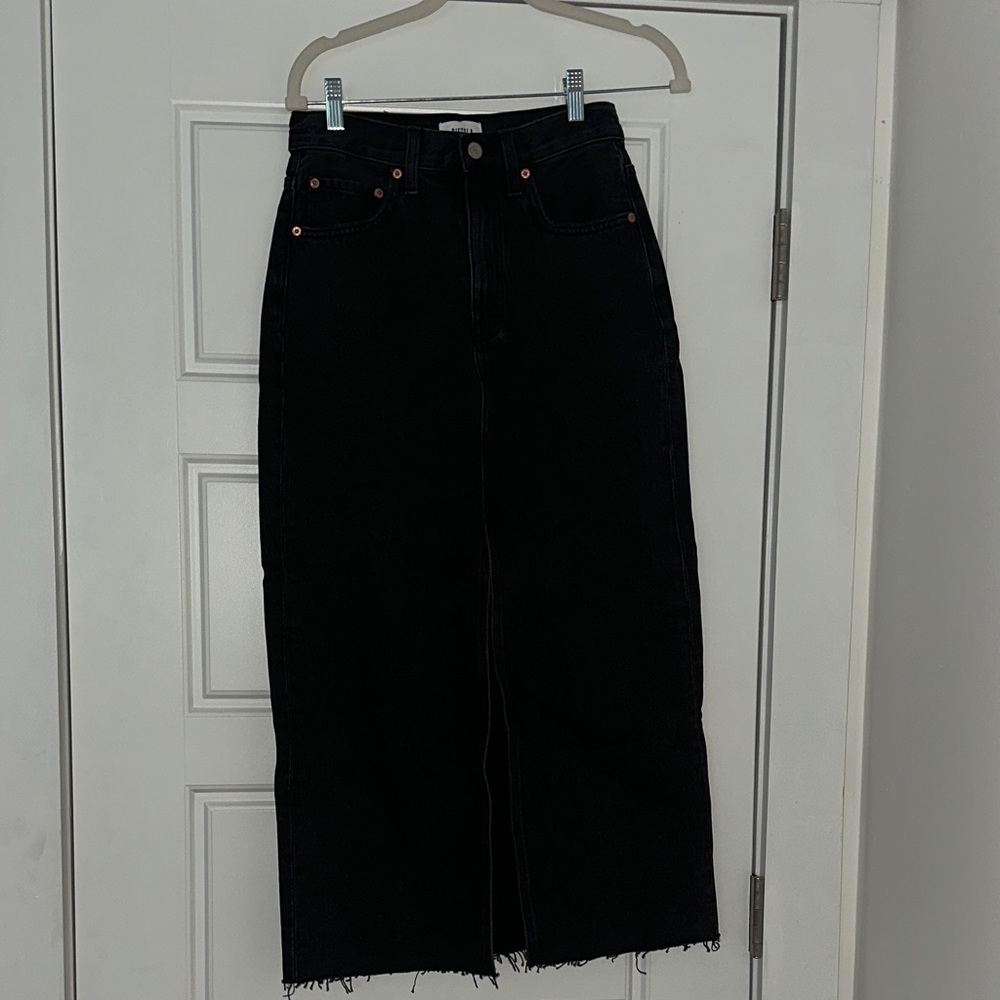 Pistola Black Denim Maxi Skirt